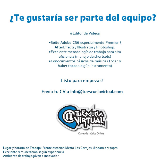 Expandimos nuestro equipo – Buscamos Editor de Video con talento