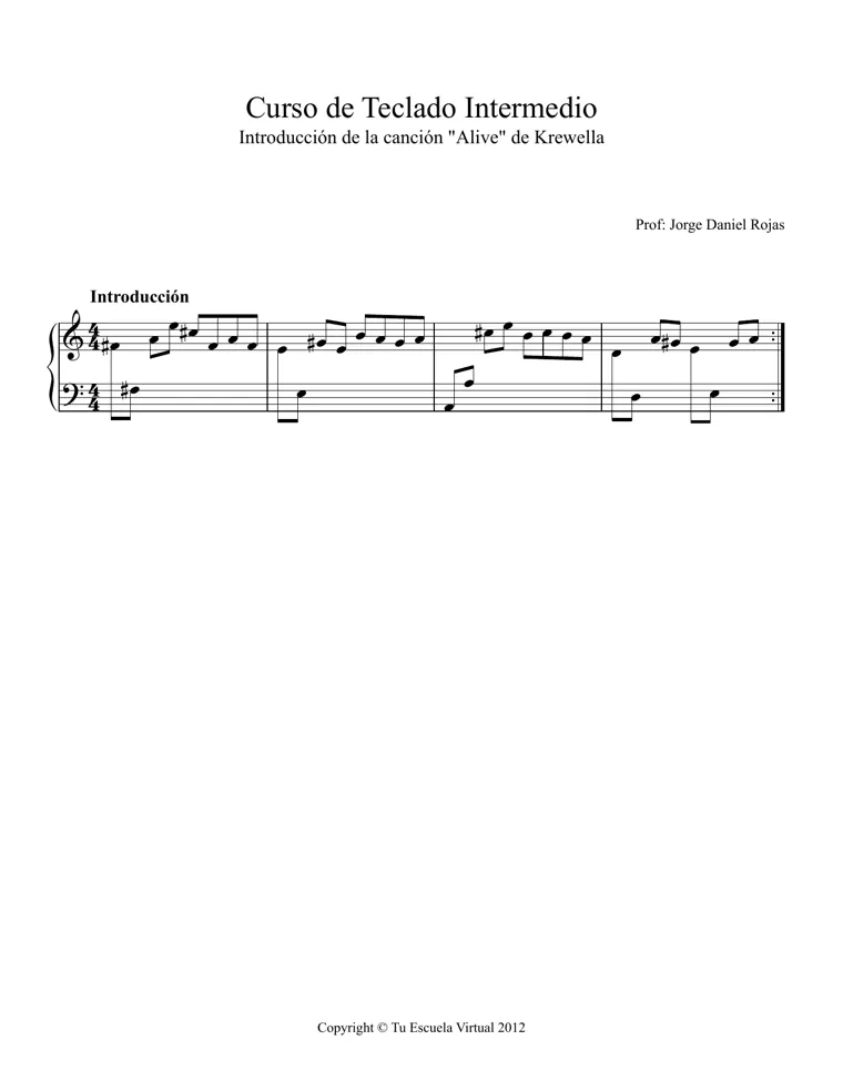 Partitura y tablatura de Alive