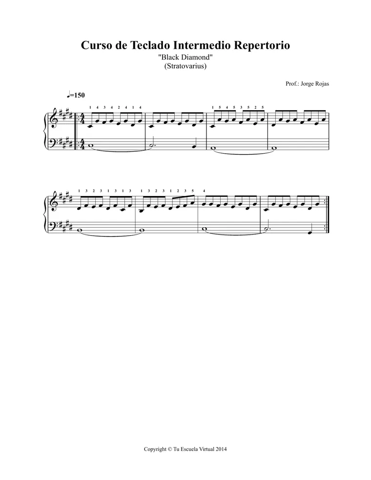 Partitura y tablatura de Black Diamond