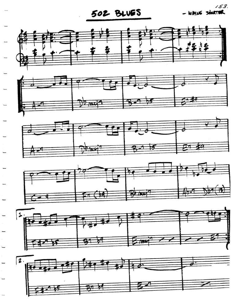 Partitura lead sheet de 502 Blues