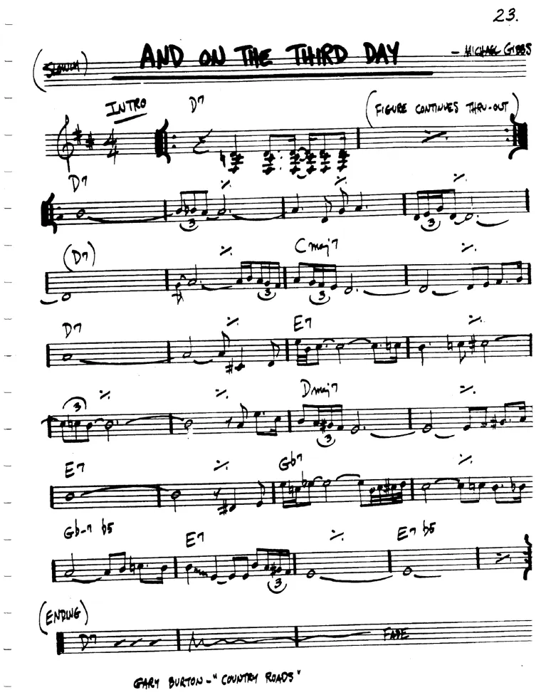 Partitura lead sheet de And On The Third Day