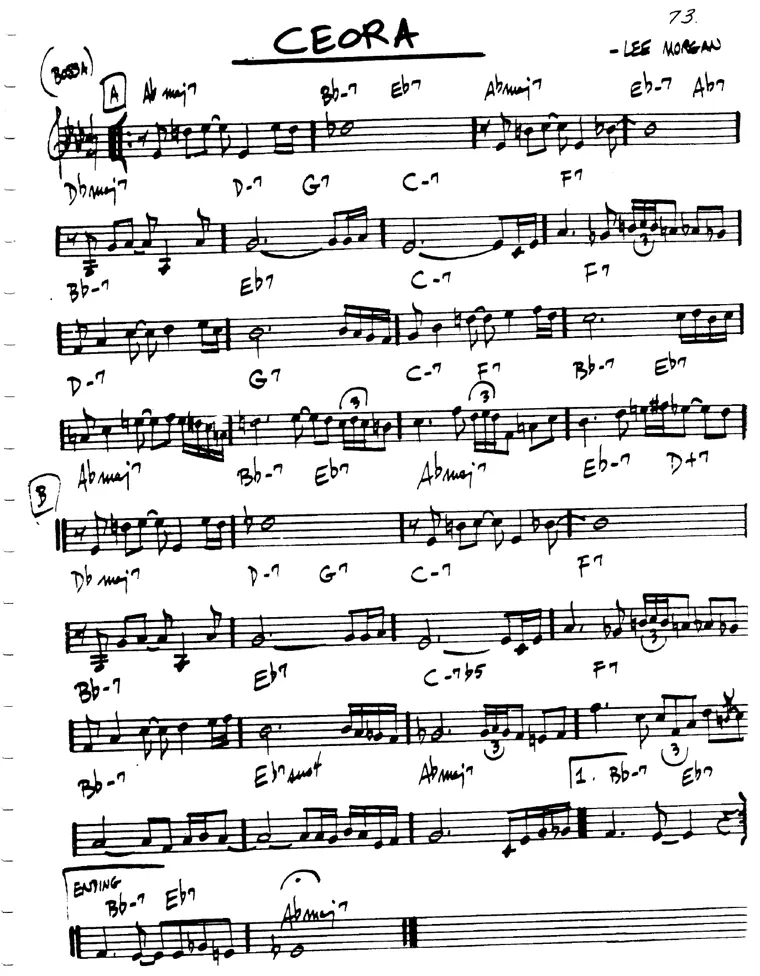 Partitura lead sheet de Ceora