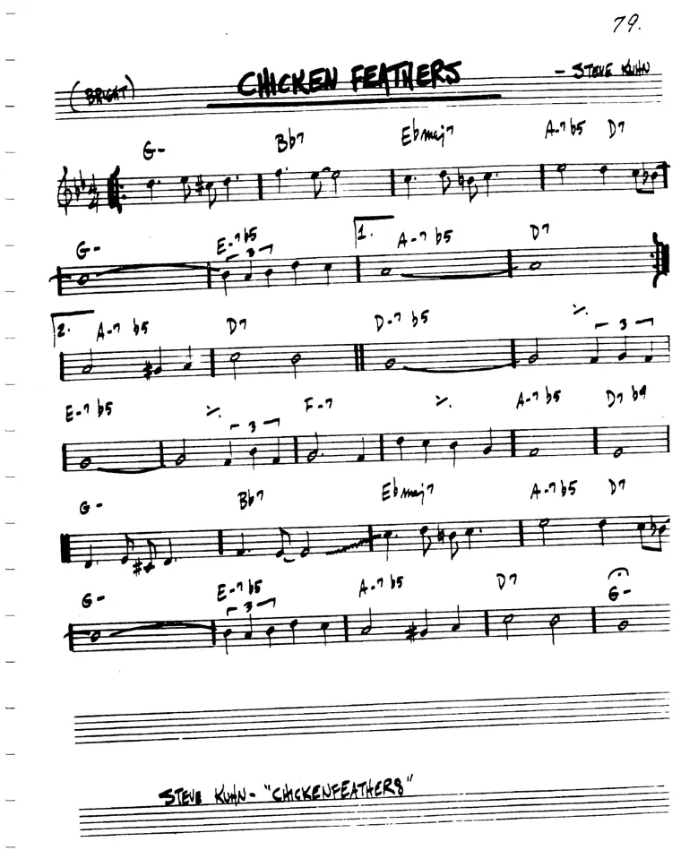 Partitura lead sheet de Chicken Feathers
