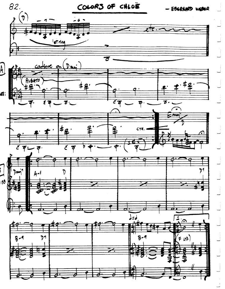 Partitura lead sheet de Colors Of Chloe