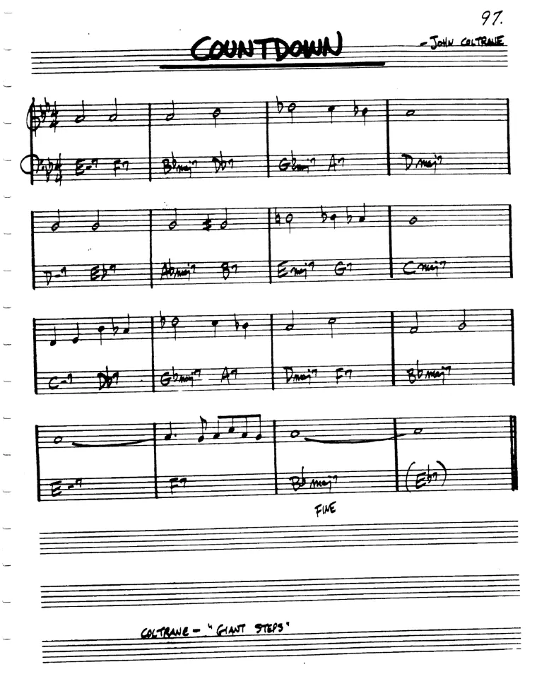 Partitura lead sheet de Countdown