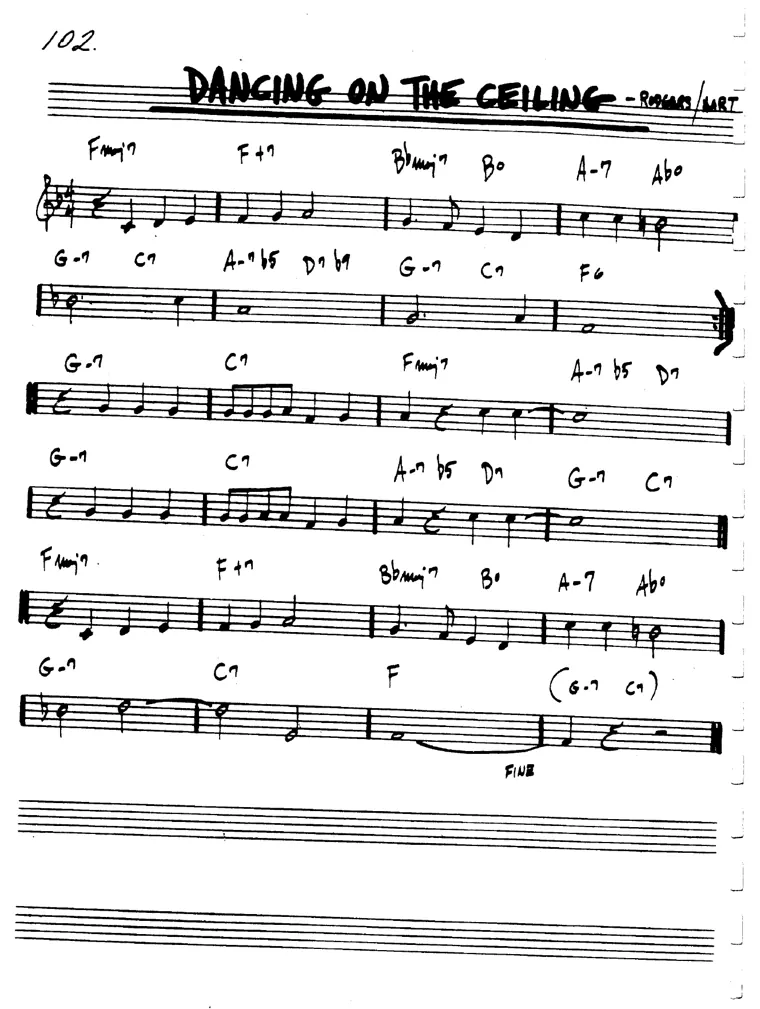 Partitura lead sheet de Dancing On The Ceiling