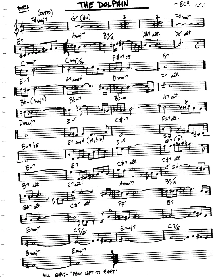 Partitura lead sheet de Dolphin, The