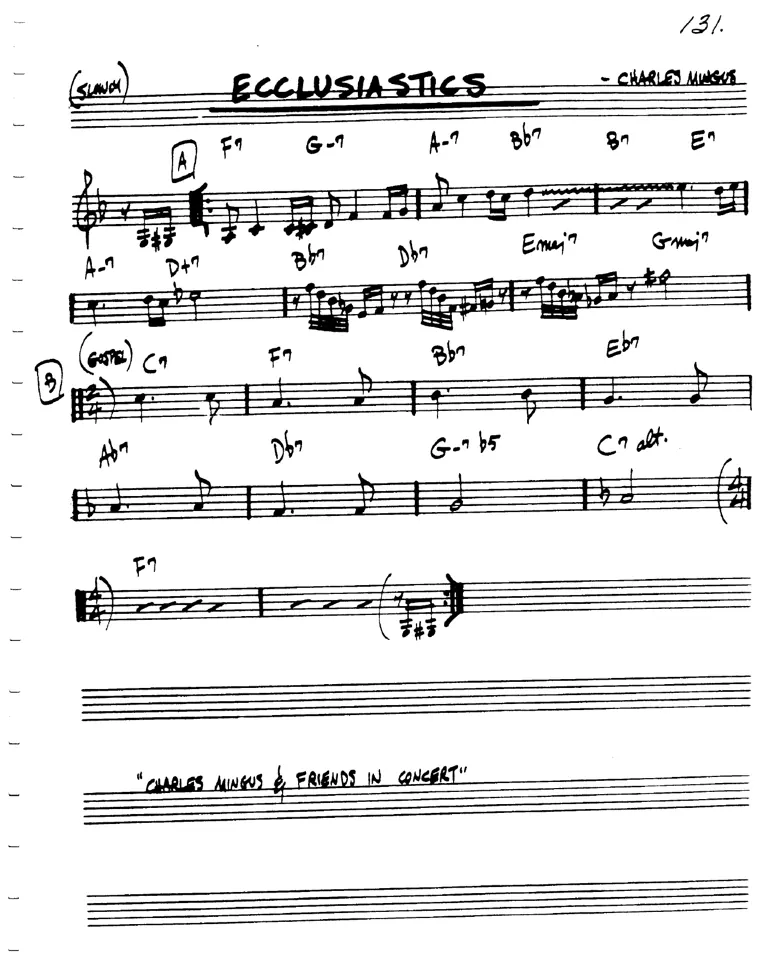 Partitura lead sheet de Ecclusiastics