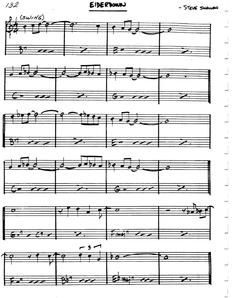Partitura lead sheet de Eiderdown