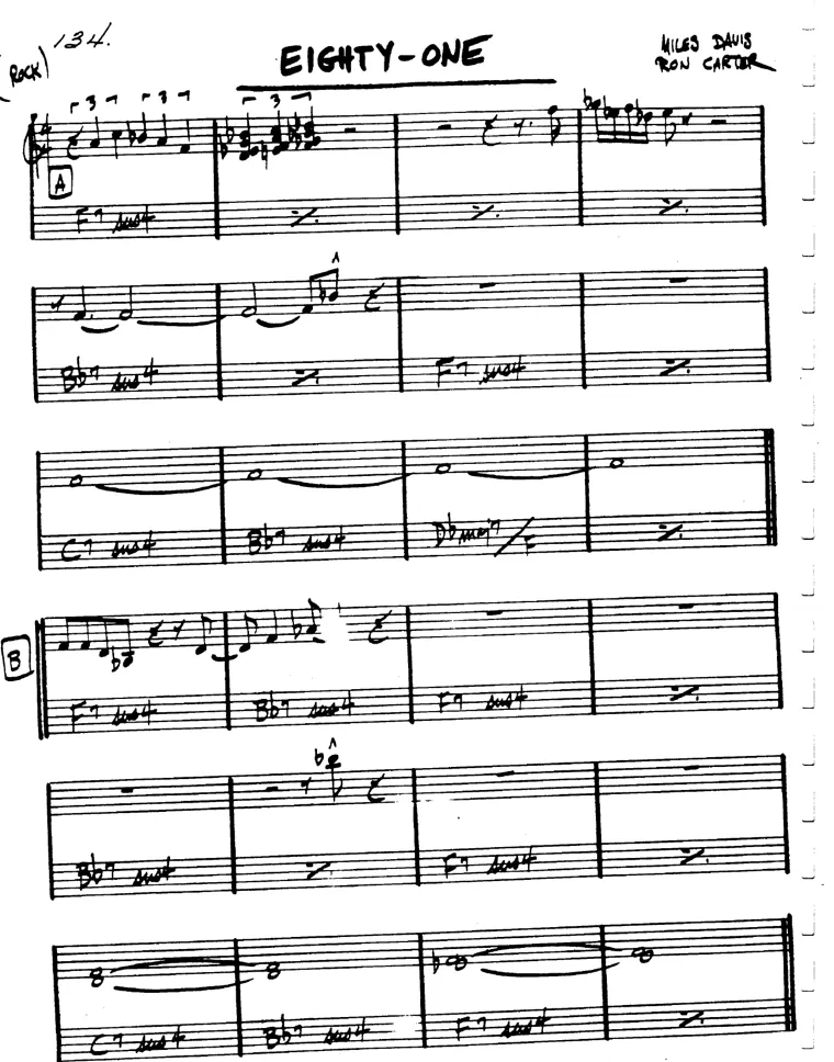 Partitura lead sheet de Eighty One