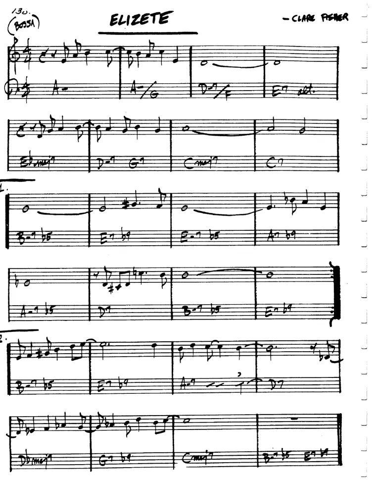 Partitura lead sheet de Elizete