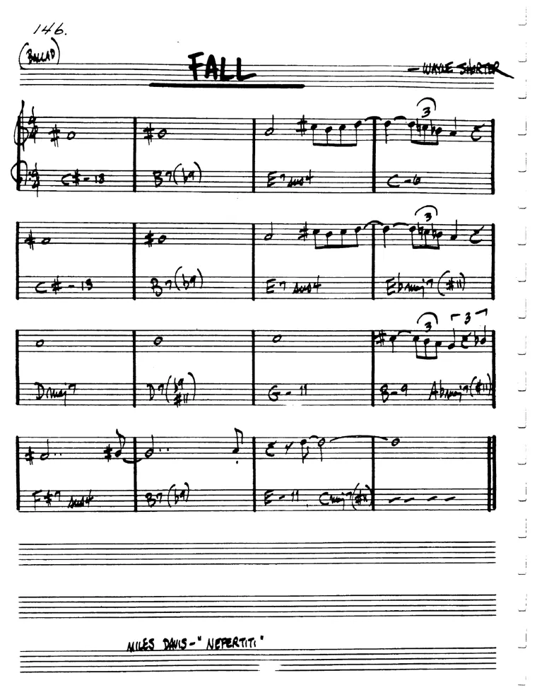 Partitura lead sheet de Fall