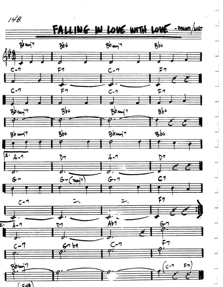 Partitura lead sheet de Falling In Love With Love