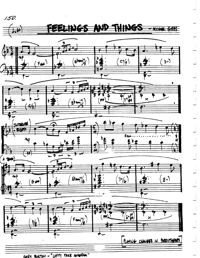 Partitura lead sheet de Feelings And Things