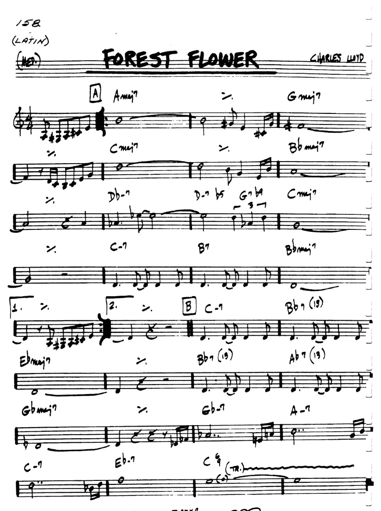 Partitura lead sheet de Forest Flower