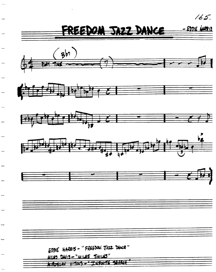 Partitura lead sheet de Freedom Jazz Dance