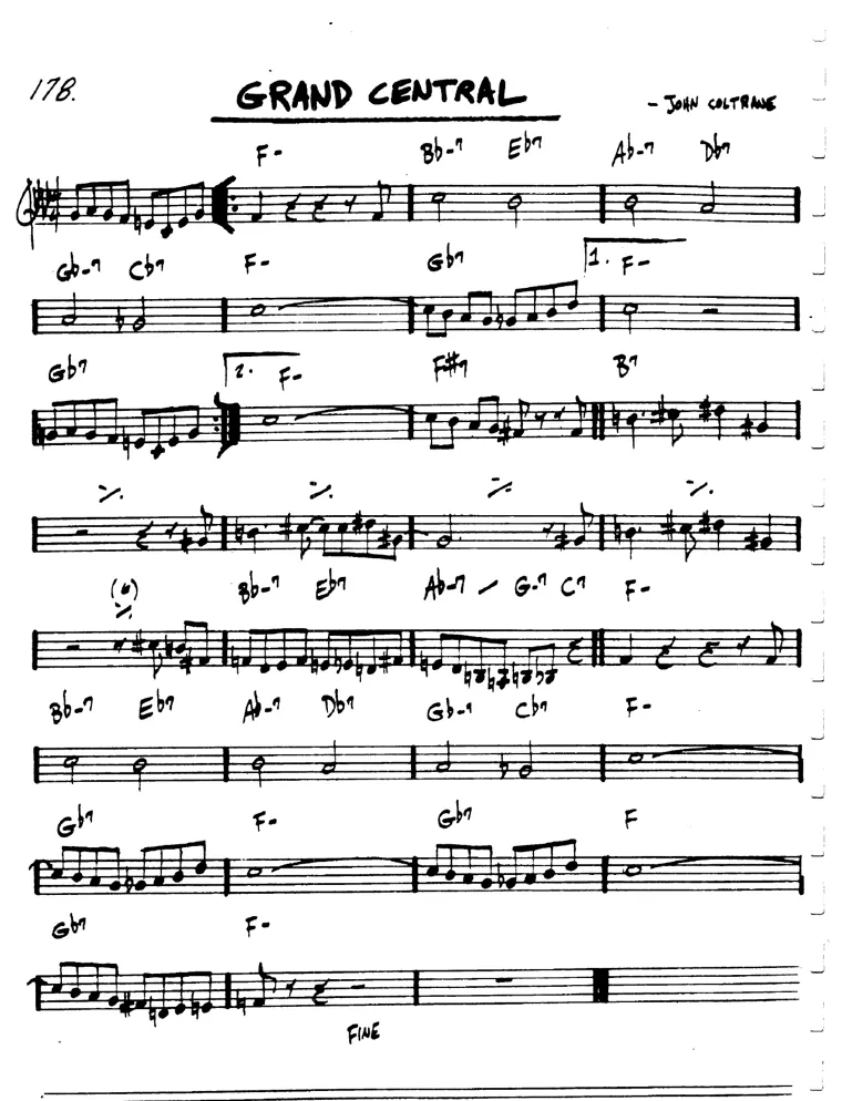 Partitura lead sheet de Grand Central
