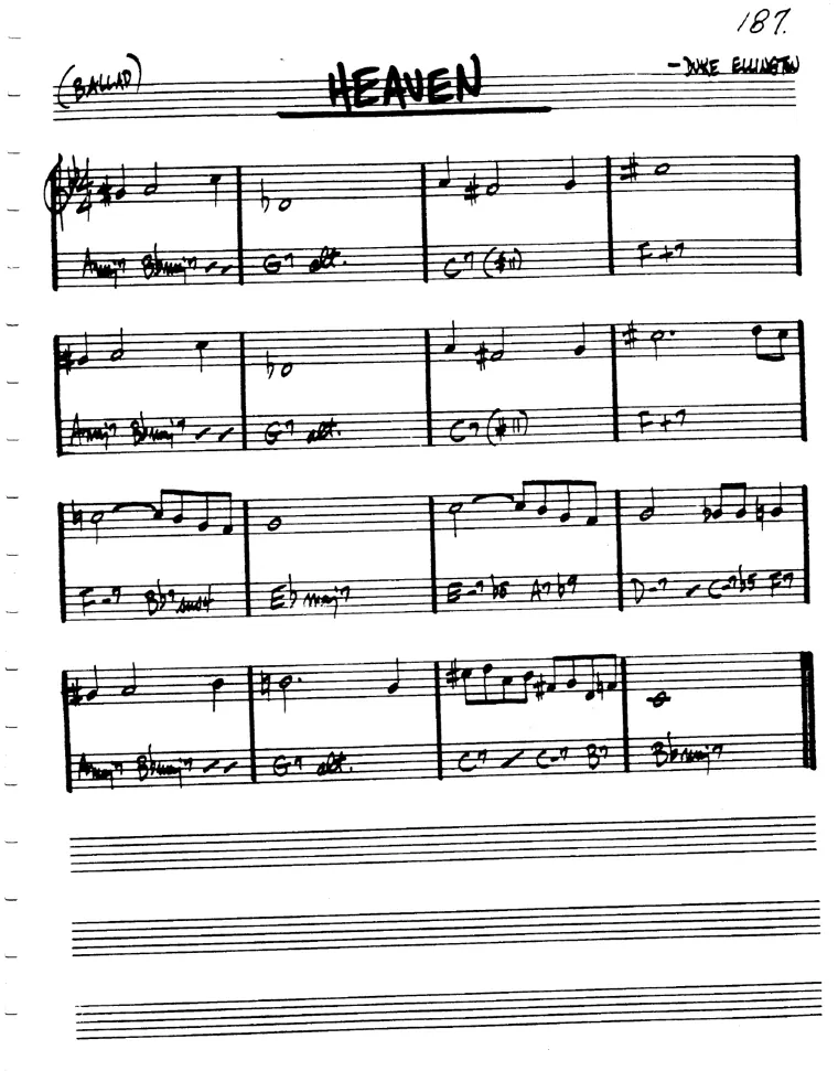 Partitura lead sheet de Heaven