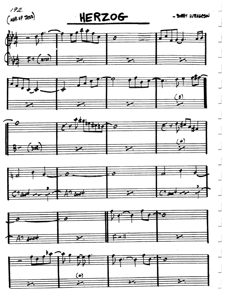 Partitura lead sheet de Herzog