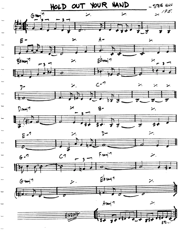Partitura lead sheet de Hold Out Your Hand