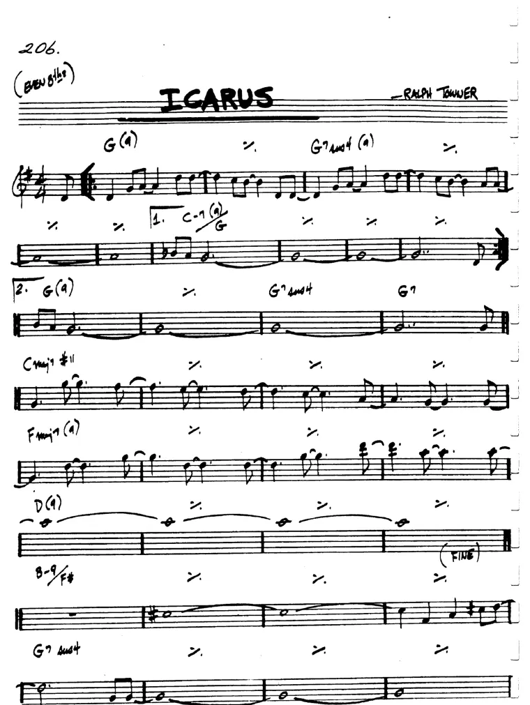 Partitura lead sheet de Icarus