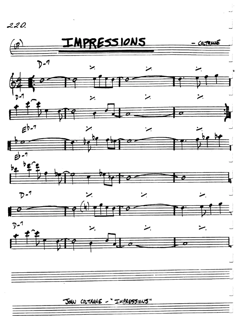 Partitura lead sheet de Impressions