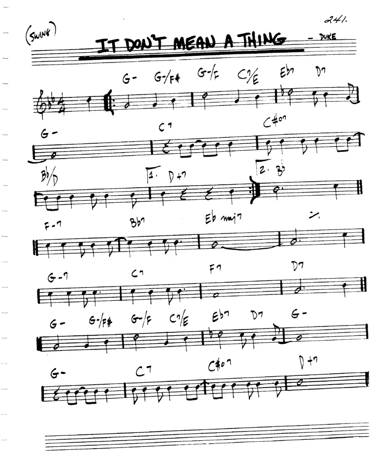 Partitura lead sheet de It Don't Mean A Thing