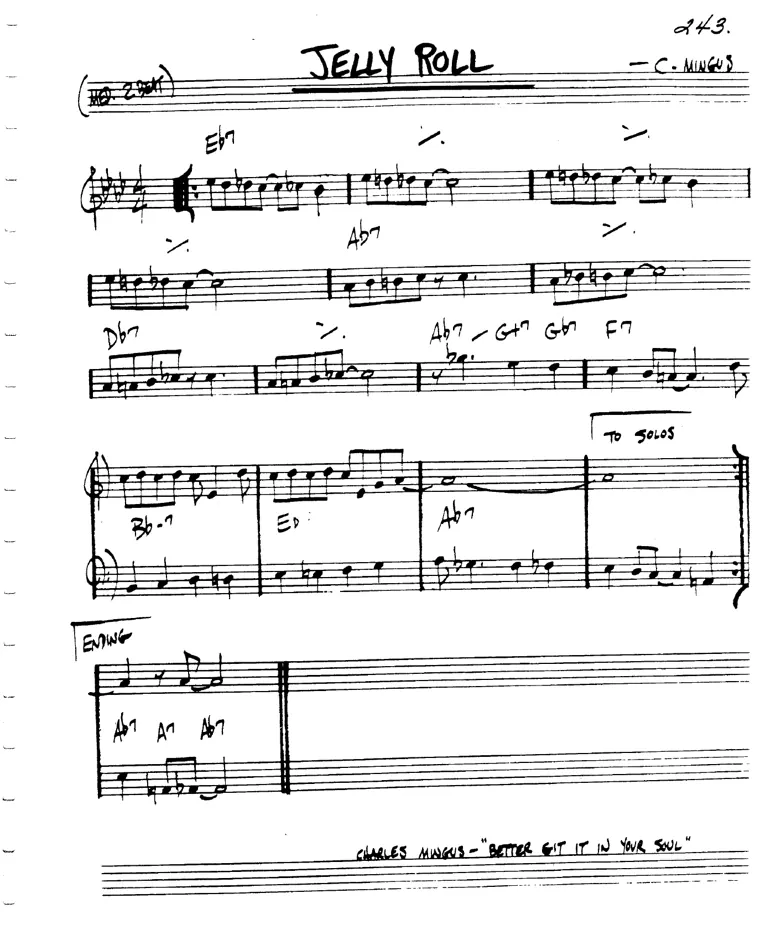 Partitura lead sheet de Jelly Roll