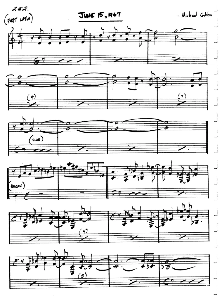 Partitura lead sheet de June 15th, 1967