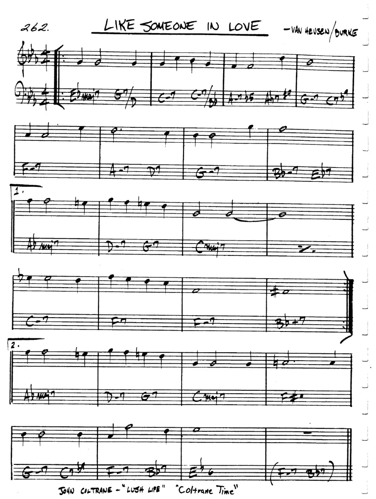 Partitura lead sheet de Like Someone In Love