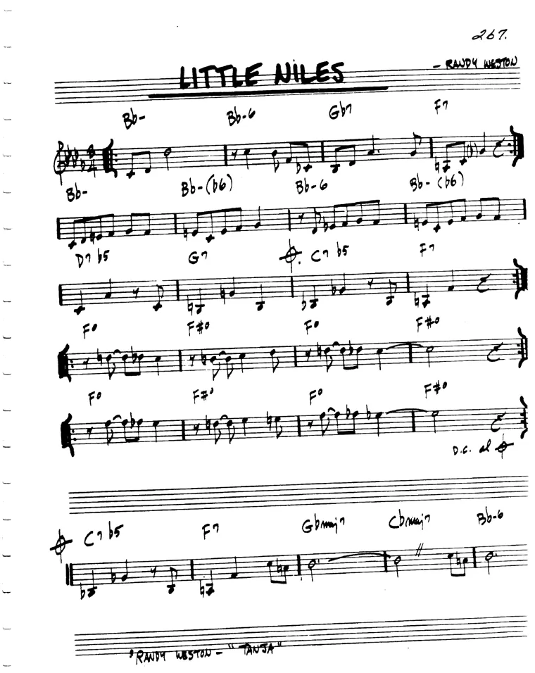 Partitura lead sheet de Little Niles