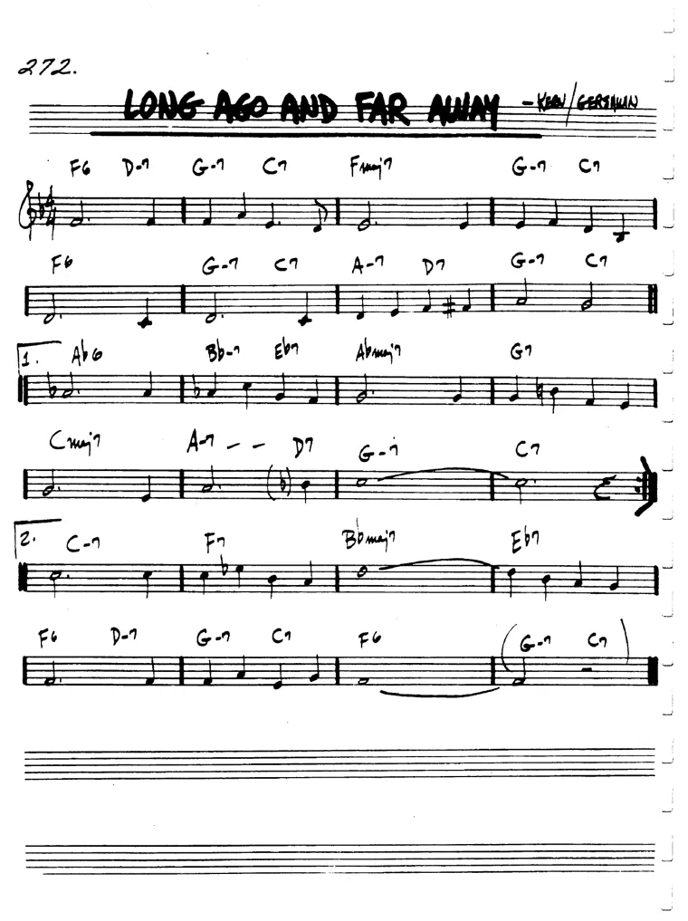 Partitura lead sheet de Long Ago And Far Away