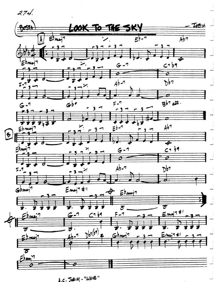 Partitura lead sheet de Look To The Sky