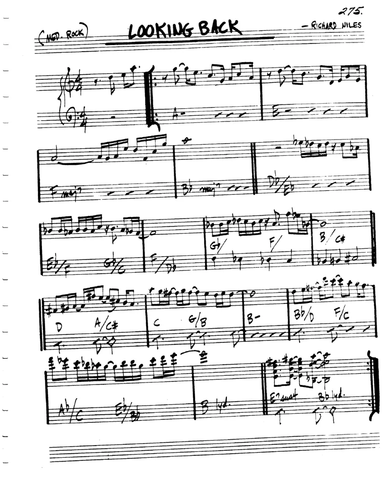 Partitura lead sheet de Looking Back