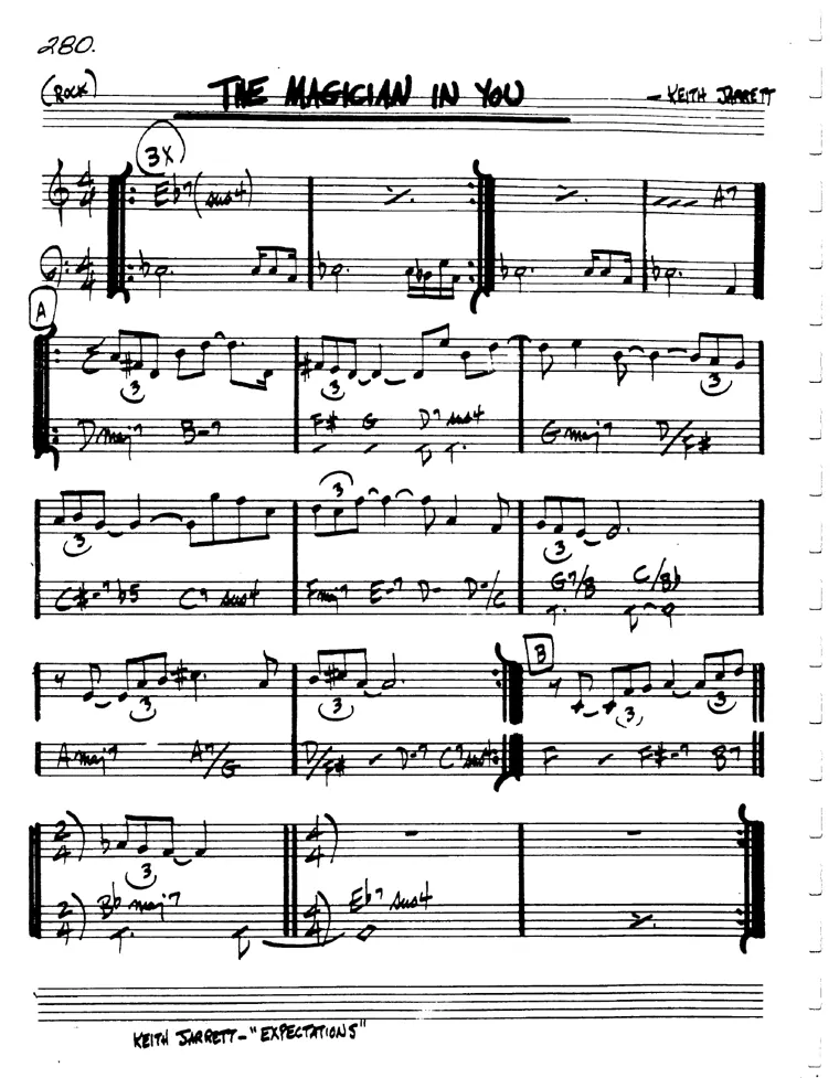 Partitura lead sheet de Magician In You, The