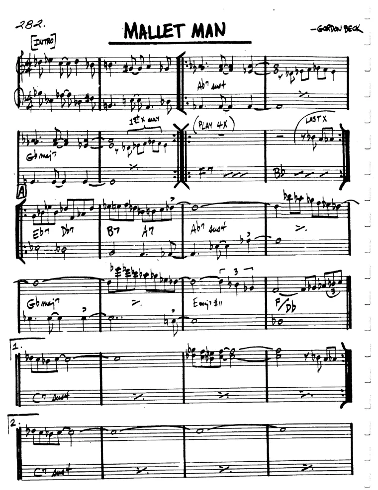 Partitura lead sheet de Mallet Man
