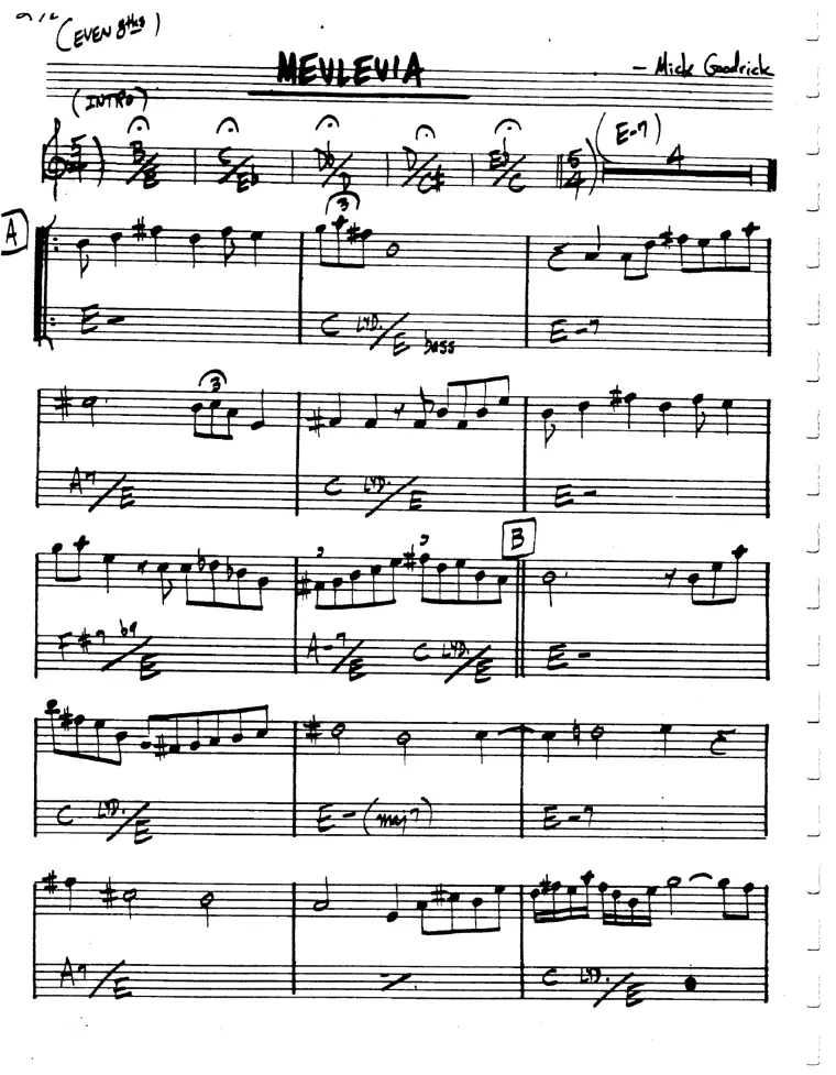 Partitura lead sheet de Mevlevia