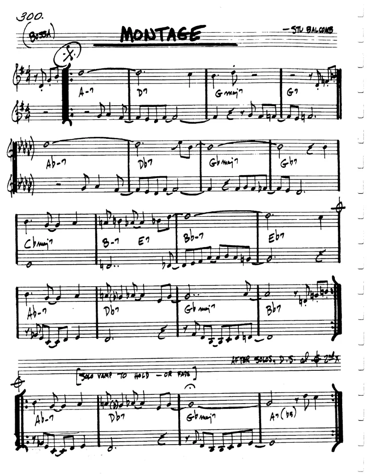 Partitura lead sheet de Montage