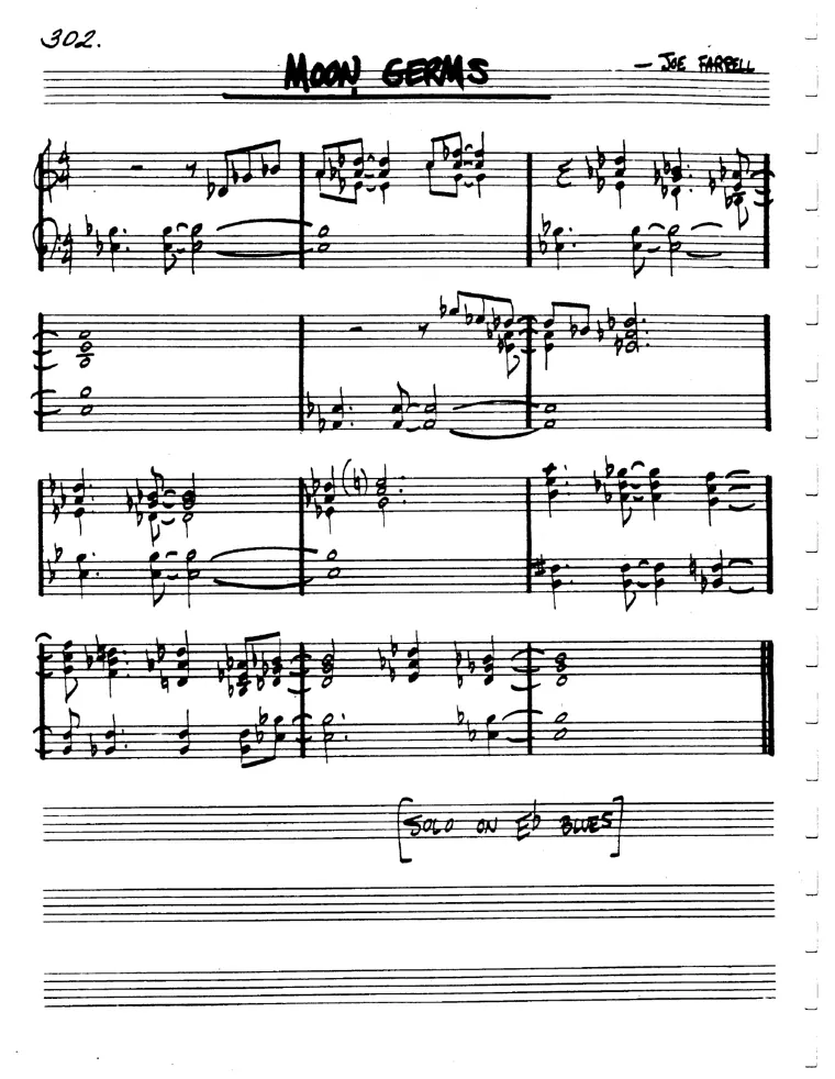 Partitura lead sheet de Moon Germs