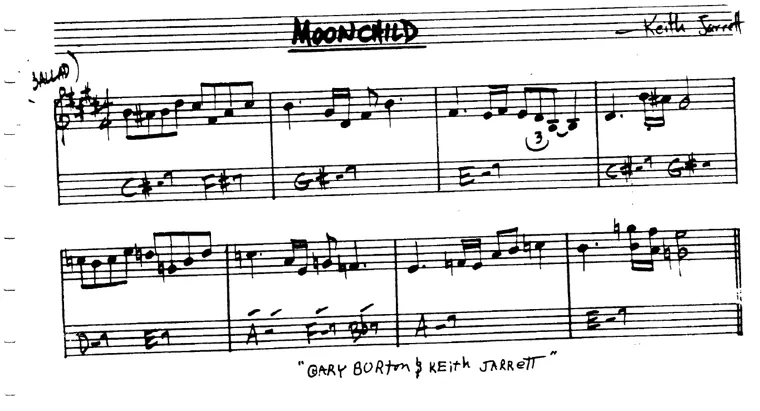 Partitura lead sheet de Moonchild