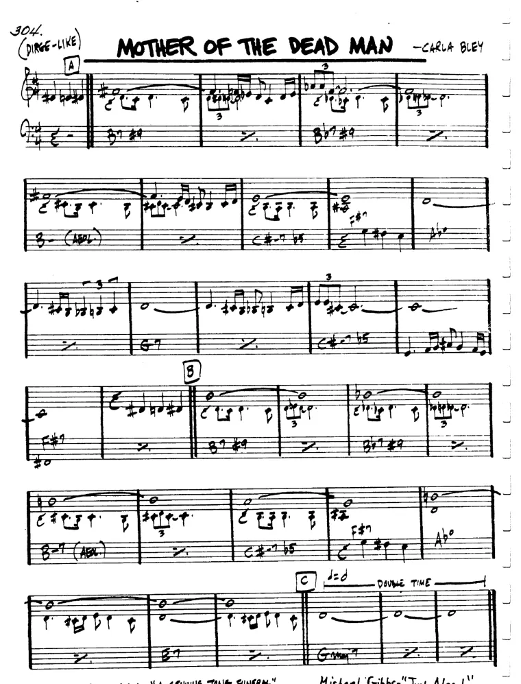 Partitura lead sheet de Mother Of The Dead Man