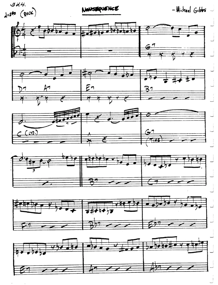 Partitura lead sheet de Nonsequence