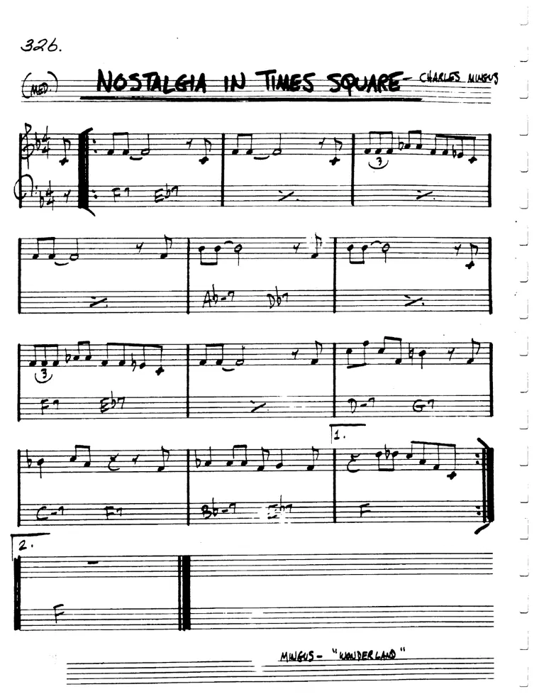 Partitura lead sheet de Nostalgia In Times Square