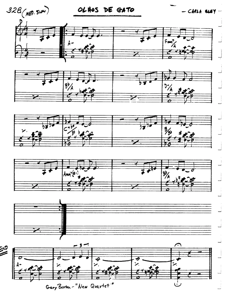 Partitura lead sheet de Olhos De Gato