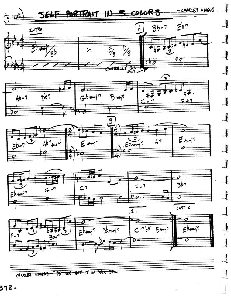 Partitura lead sheet de Self Portrait In 3 Colors