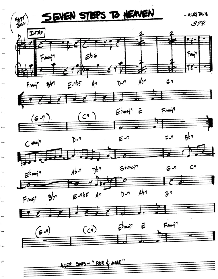 Partitura lead sheet de Seven Steps To Heaven