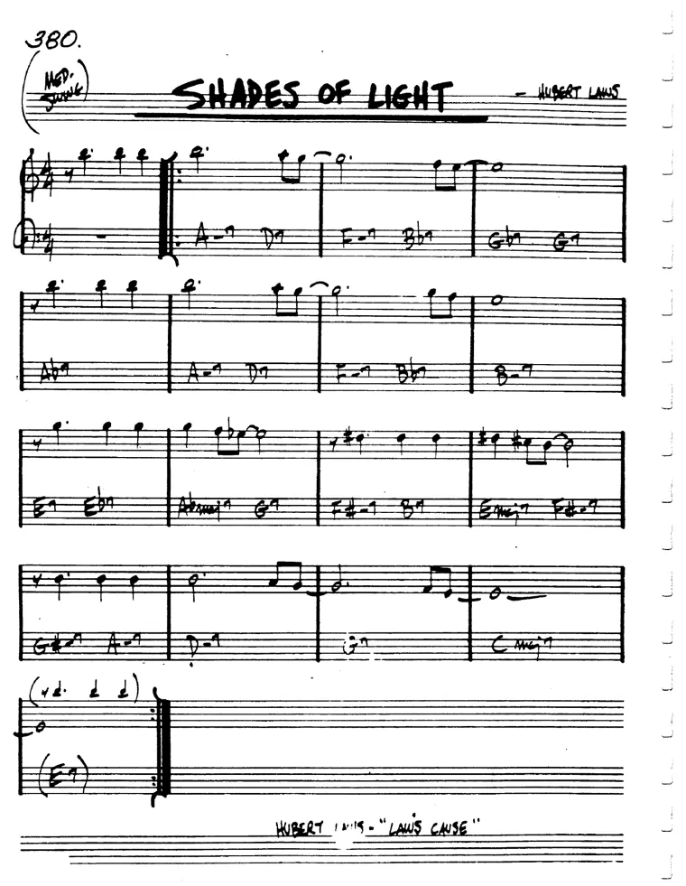 Partitura lead sheet de Shades Of Light