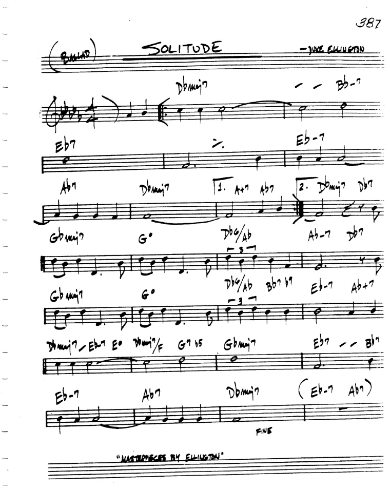 Partitura lead sheet de Solitude
