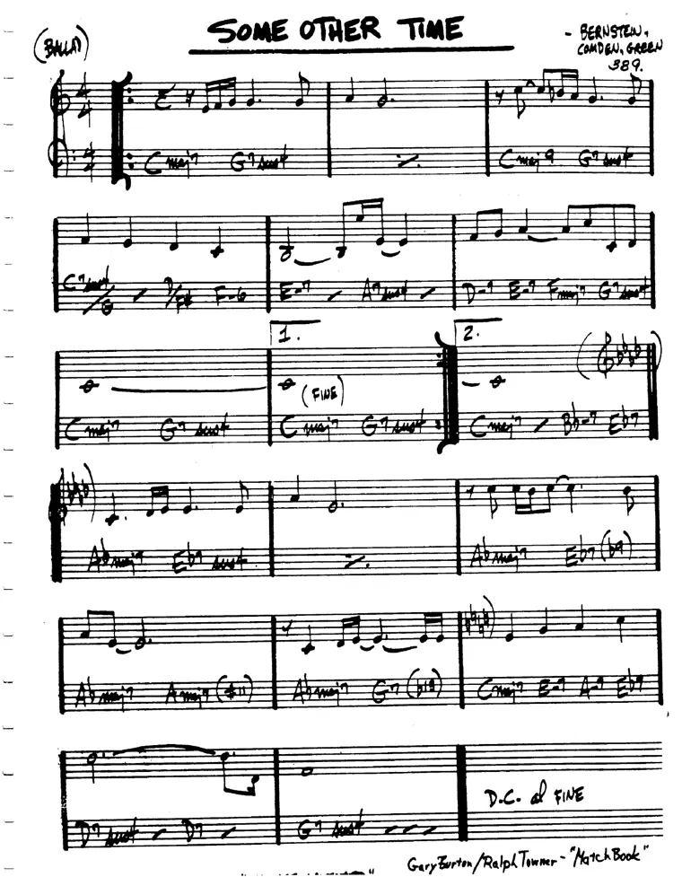 Partitura lead sheet de Some Other Time