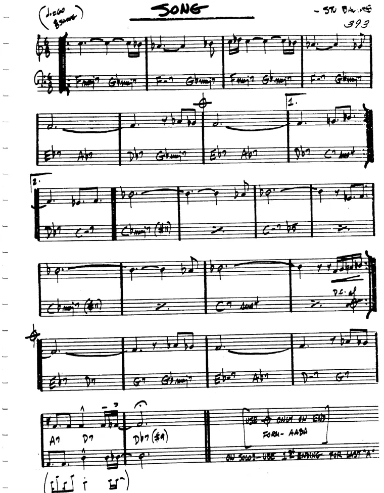 Partitura lead sheet de Song